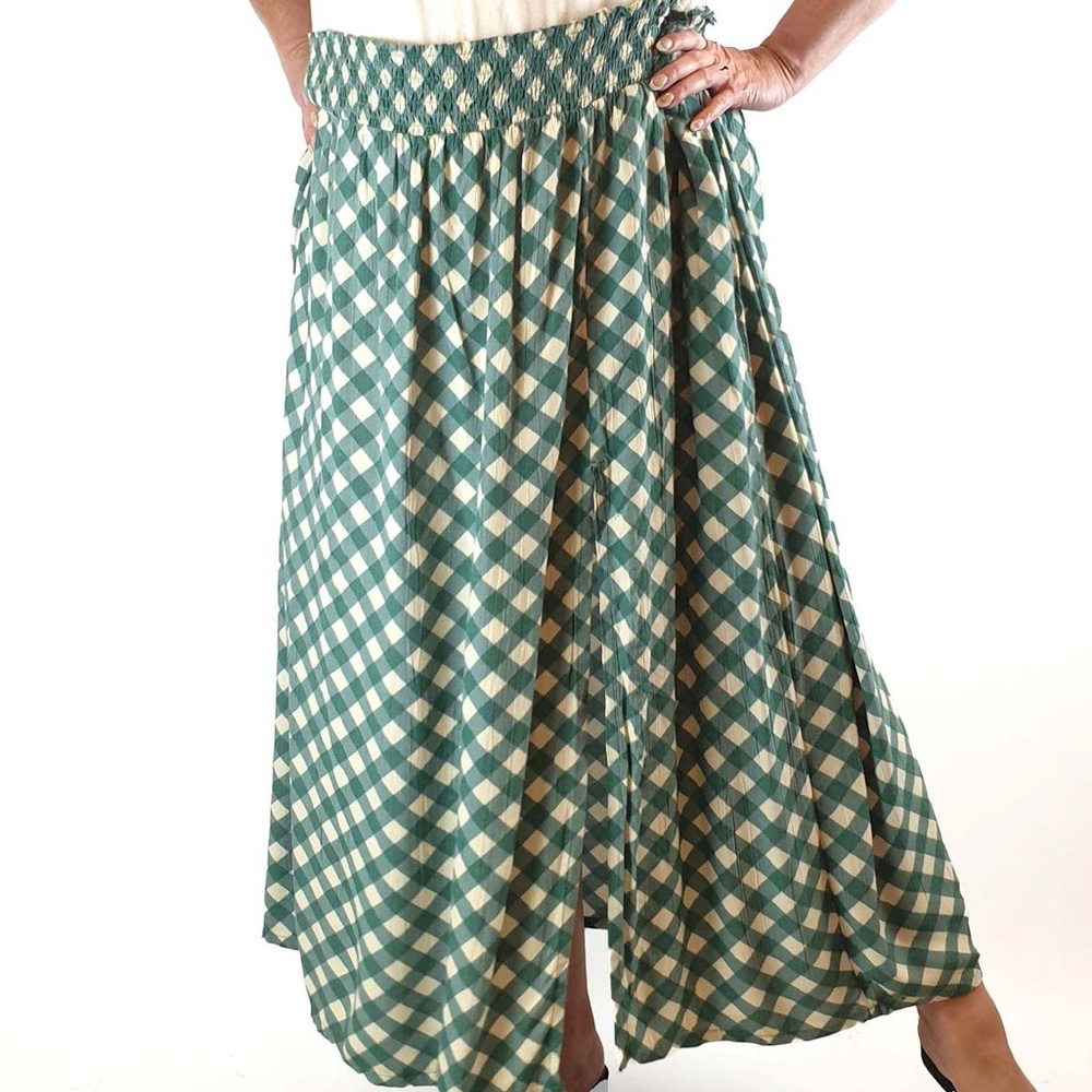 Lucy & Yak Green Checkered Women's Skirt